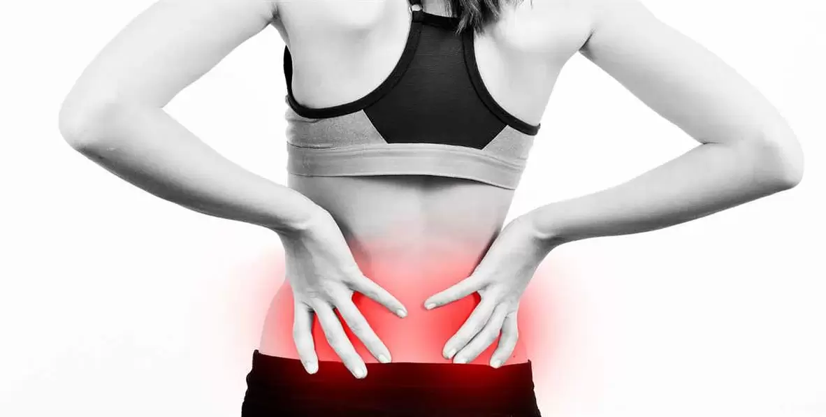 Pain in the lumbar region that can be relieved with exercises and correct posture
